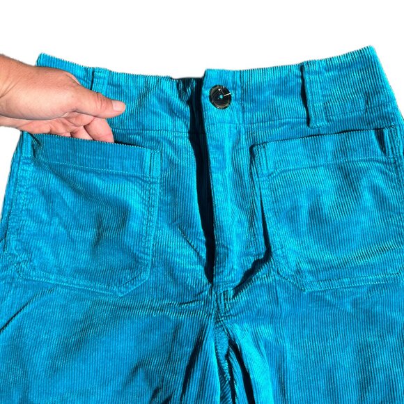 MAEVE by Anthropologie Women's Corduroy Wide Leg Bright Blue Pants - S - Picture 5 of 8